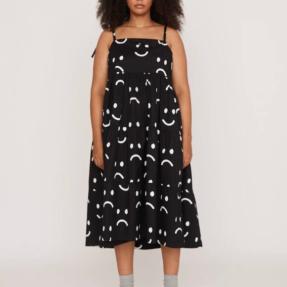 Happy Sad Tie Shoulder Smock Dress - Picture 6 of 6